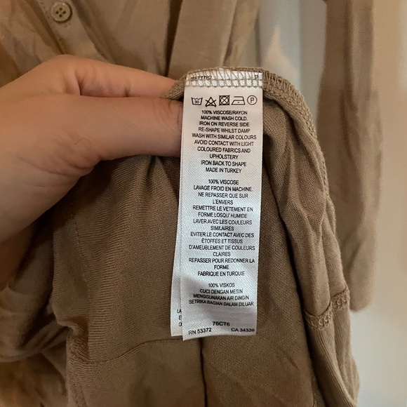 French Connection Brown Longline Thin Button Cardigan with Pockets sz Medium - Picture 5 of 6